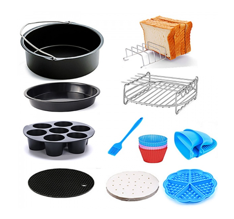 Set de 11 accesorii Zilan ZLN8023 pentru friteuza cu aer, diametru 19 cm