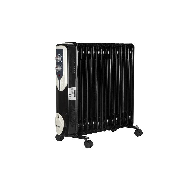 Calorifer electric Floria ZLN-3673,Negru 2500 W, 13 elementi, 3 trepte de putere, Termostat reglabil, Protectie supra-incalzire, Indicator luminos