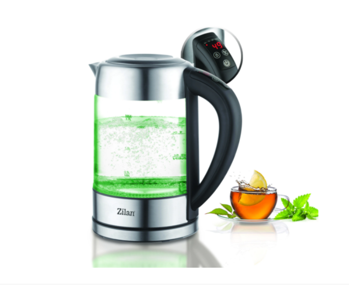 Fierbator Digital ZILAN ZLN-3949, 2200W, 1.7L, Control Temperatura, Iluminare LED, Sticla-Inox