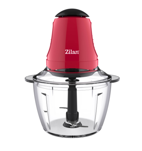 Mini tocator Zilan ZLN5619 Rosu, putere 200W, capacitate 1L, vas din sticla
