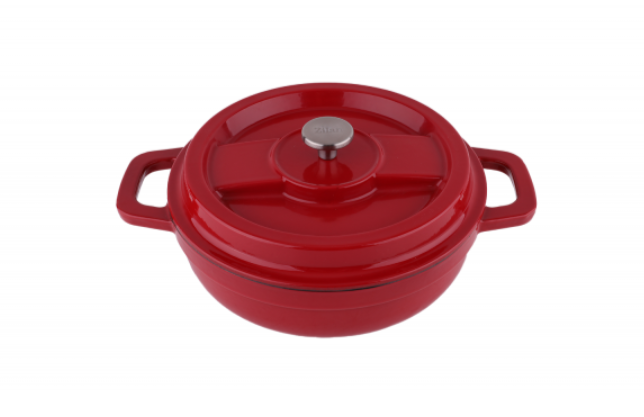 Cratita Zilan ZLN0958, Din fier turnat sub presiune puternica, 2.1L, Diametru 24 cm, Inaltime 7 cm, Compatibila cuptor si masina de spalat vase, 7 straturi de material