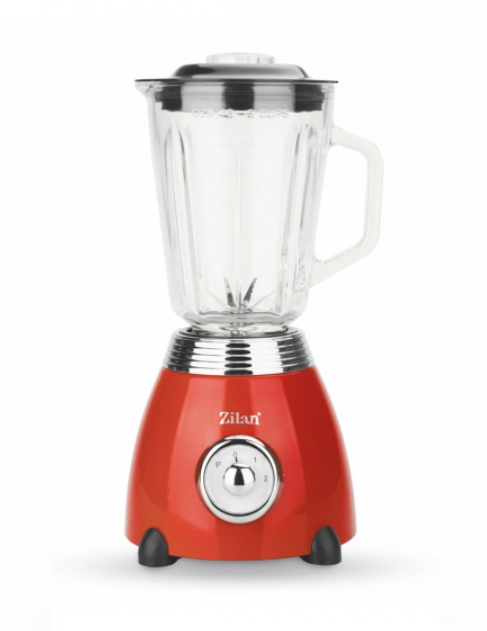 Blender RETRO Zilan ZLN7057 Rosu, capacitate 1.5 L, putere 500W, lame din otel