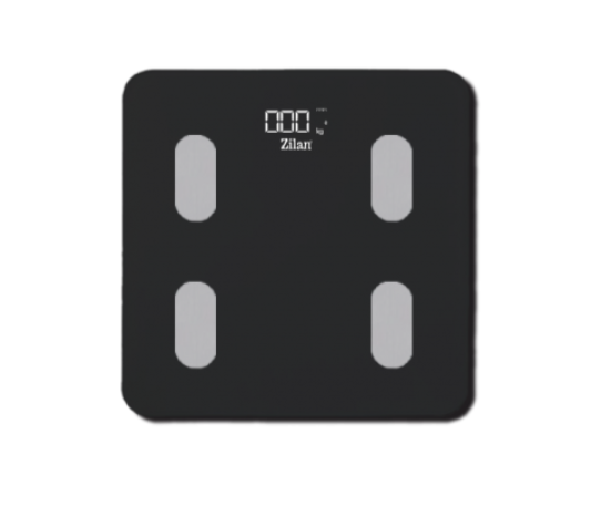 Cantar corporal Zilan ZLN din sticla securizata, capacitate 3-180kg, Aplicatie OKOK, Display LED