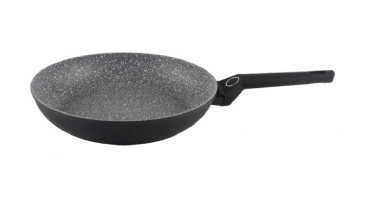 Tigaie aluminiu Zilan ZLN-3291, Interior granit, Compatibil inductie, Diametru 24 cm, Maner soft touch