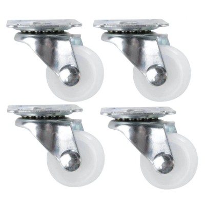 Set 4 roti Albe MEDII Pivotante Albe 75mm