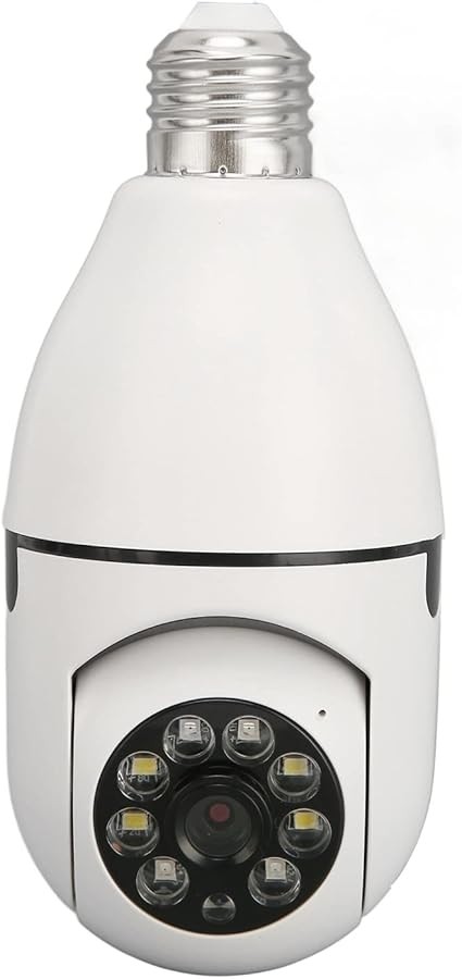 Cameră Panoramică WiFi 360° Tip Bec – Night Vision, Detectare Mișcare, Audio Bidirecțional