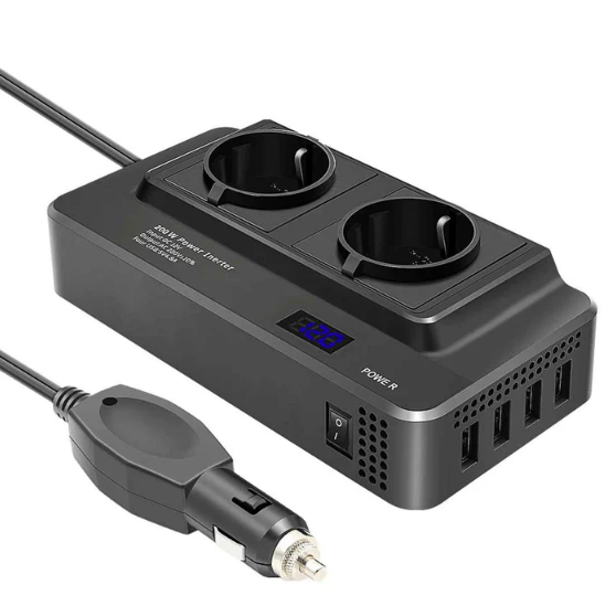 Invertor curent auto 300W 12V/220V USB Q-CC8200