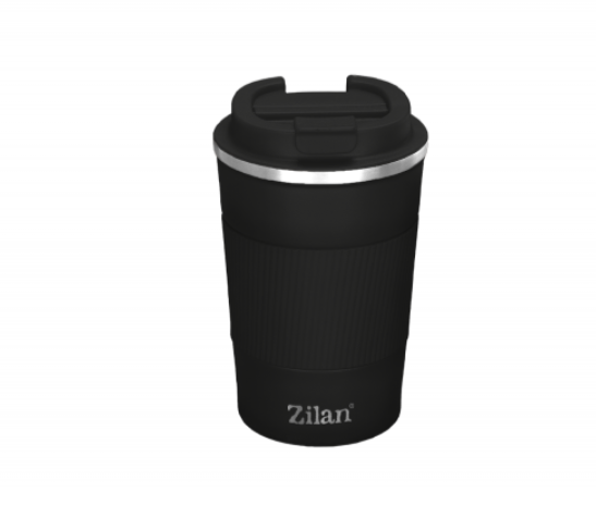 Cana de cafea Zilan ZLN9878 termos, capacitate 380ml, interior din inox, pereti dublii, negru