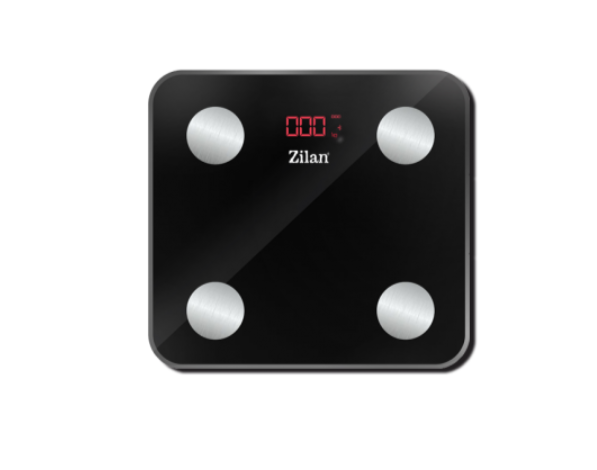 Cantar corporal Zilan ZLN din sticla securizata, capacitate 3-180kg, Aplicatie OKOK, Display LED