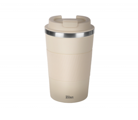 Cana de cafea Zilan ZLN9921 termos, capacitate 510ml, interior din inox, pereti dublii, crem