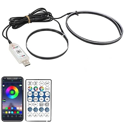 Set 2 benzi acrilice 110cm si 35cm, lumina ambientala auto RGB, alimentare USB