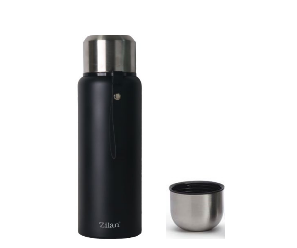 Termos portabil Zilan ZLN9914, capacitate 1L, pastreaza rece 24 ore, cald 12 ore, pereti dublii, negru