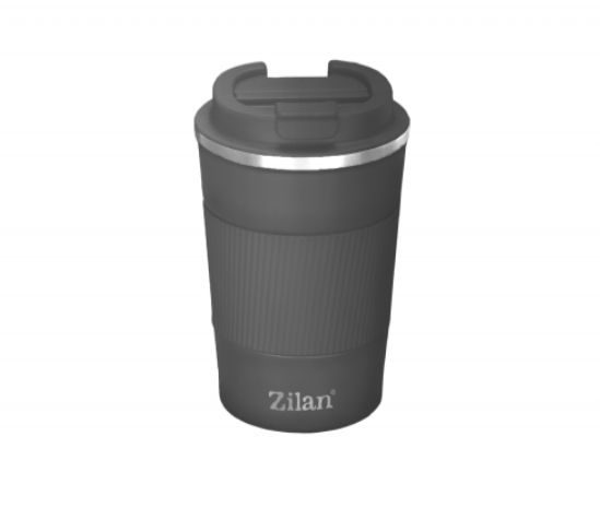 Cana de cafea Zilan ZLN9879 termos, capacitate 380ml, interior din inox, pereti dublii, gri