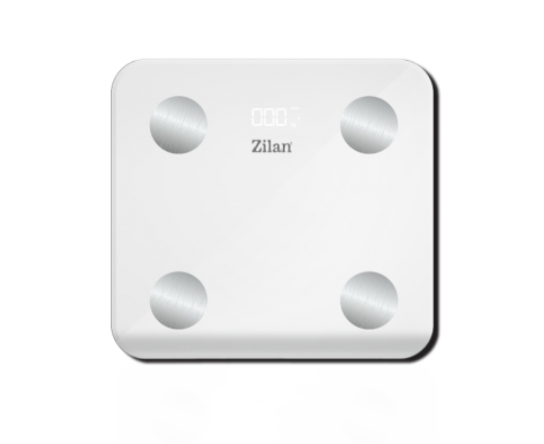 Cantar corporal Zilan ZLN din sticla securizata, capacitate 3-180kg, Aplicatie OKOK, Display LED