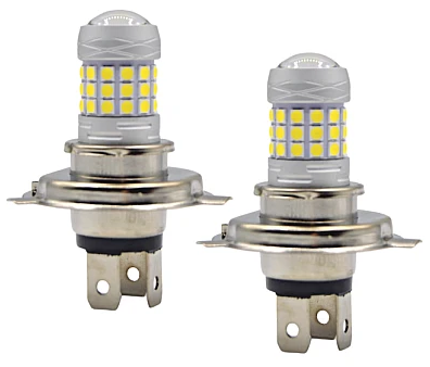 Set 2 becuri auto H4 cu 42 LED SMD 120W 6000k 12/80V doua faze lupa