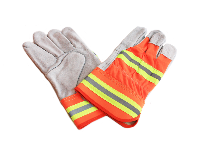 Palmari din piele portocaliu+verde