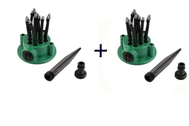 2X ASPERSOR MULTIFUNTIONAL, FURTUNURI FLEXIBILE, TIP SPRINKLER, 360 GRADE