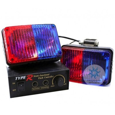 Lampa stroboscopica TYPE R Rosu/Albastru cu Controller si Sticle interschimbabile