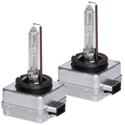 Set 2 becuri Xenon D1S White auto pentru far, suport metalic, 35W, 6000K