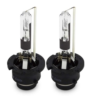 Set 2 becuri Xenon D2S White auto pentru far, suport plastic, 35W, 6000K