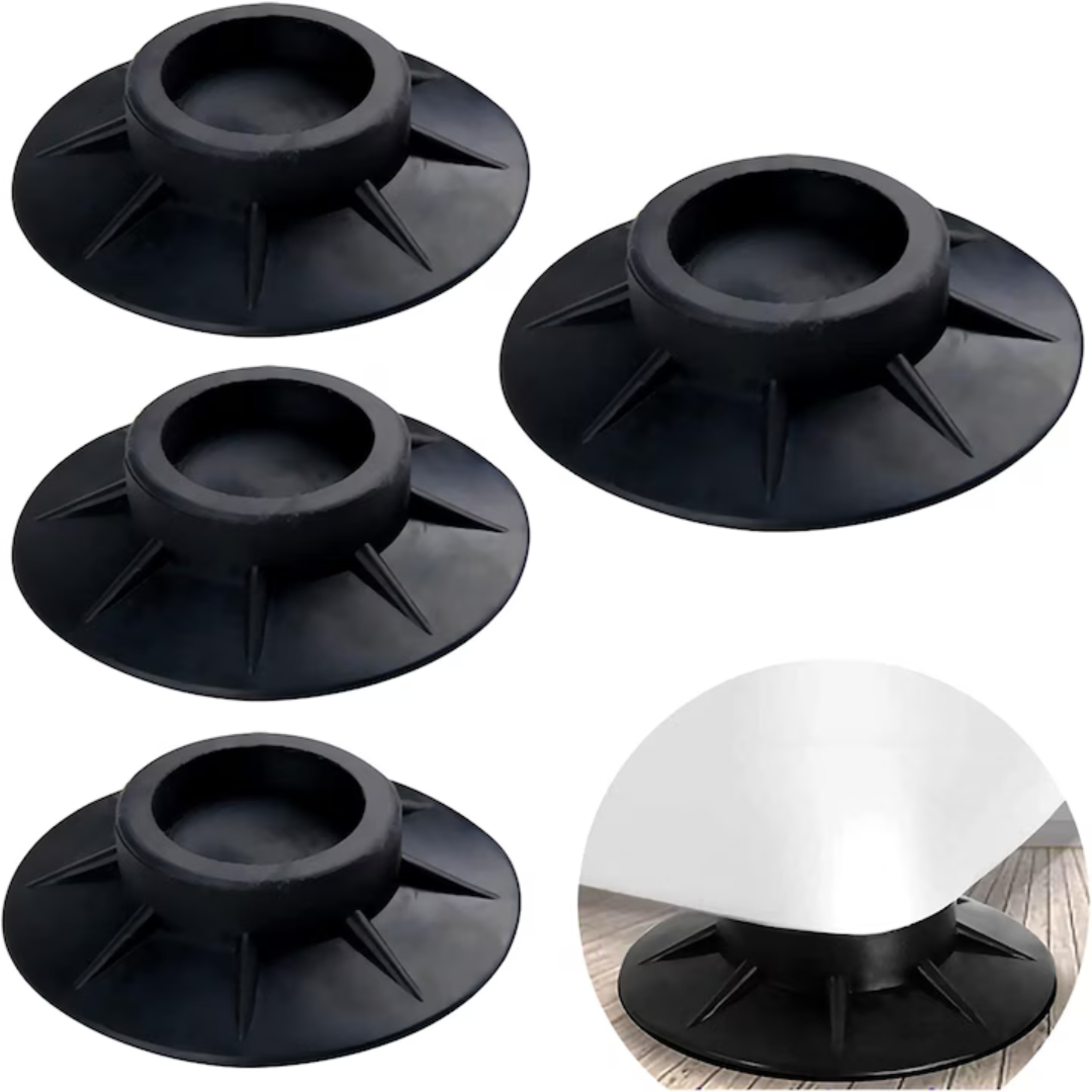 Set 4 xAmortizoare Antivibrație din Cauciuc pentru Mașină de Spălat și Uscător, Antiderapante, Rezistente la Apă și Zgomot