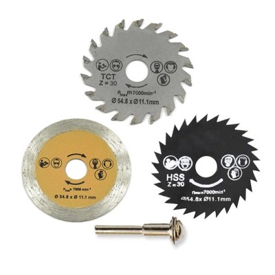 Set 3 Discuri pentru Lemn și Plastic cu Tijă 6 mm – Pentru Găurire, Șlefuire și Tăiere de Precizie