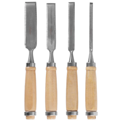 Set 4 dalti cu maner de lemn