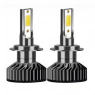 Set 2 becuri auto COB, 100W, lumina alb-rece, 12000 lumeni