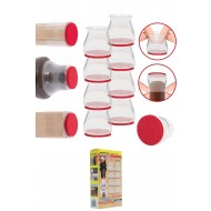 Set 8 Protecții pentru Picioarele Scaunelor – Silicon Transparent, Rotund, 22–32 mm