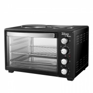 Cuptor electric cu plita Zilan ZLN-2935, Negru capacitate mare 45 Litri, 1600W, Timer, Gratar, Tava inclusa