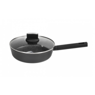 Cratita Zilan ZLN0881 Negru cu invelis din marmura, 5 straturi, 26 cm si maner fin la atingere, 3.1L