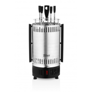 Gratar vertical Zilan ZLN5565 argintiu, putere 900W, rotatie automata, 5 bete pentru frigarui