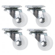 Set 4 Roti albe mici pivotante 50mm
