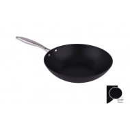 Tigaie Wok Zilan ZLN0934, Diametru 28 cm, 7 straturi de material, Maner nituit, Compatibil cuptor si masina de spalat vase