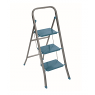 Scara pliabila din metal Zilan ZLN4292, 3 trepte, greutate maxima 120 kg, Argintiu-Albastru