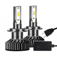 Set 2 becuri LED H7 F2 COB Canbus 100W lumina alb-rece 12.000 lumeni