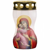 Candela din Plastic 16x8cm Clepsidra cu Maica Domnului 50h