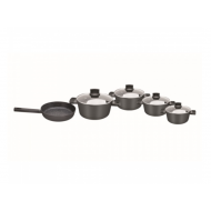 Set de oale Zilan ZLN0942 Negru, cu 9 piese, invelis din marmura si manere fine la atingere