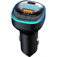 Modulator FM C33 Radio functie Bluetooth Led Multicolor USB A USB C Negru