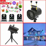 PROIECTOR LED CU SABLOANE INTERSCHIMBABILE, PENTRU INTERIOR, EXTERIOR, LUMINĂ PARTY, HALLOWEEN, CRACIUN