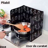 Protecție pentru aragaz împotriva stropilor de ulei – model cactus, pliabilă, din aluminiu