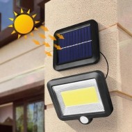 Lampa LED COB cu panou solar SL-F100, cu acumulator și telecomandă, negru