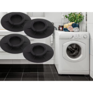 Set 4 picioruse antiderapante, negre, pentru masina de spalat