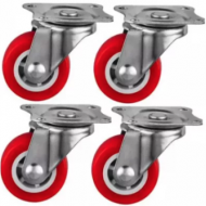 Set 4 Roți Pivotante 32 mm – Roșii, Mobilitate și Stabilitate