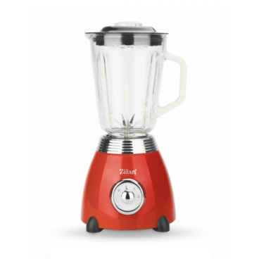 Blender RETRO Zilan ZLN7057 Rosu, capacitate 1.5 L, putere 500W, lame din otel