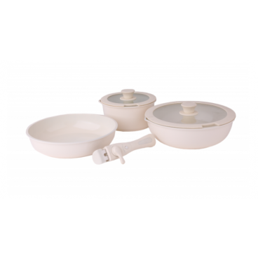 Set vase de gatit Zilan ZLN0965 din 8 piese, 5 straturi de material, compatibil cuptor