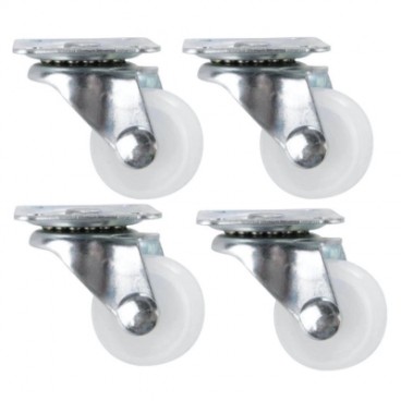 Set 4 roti Albe MEDII Pivotante Albe 75mm