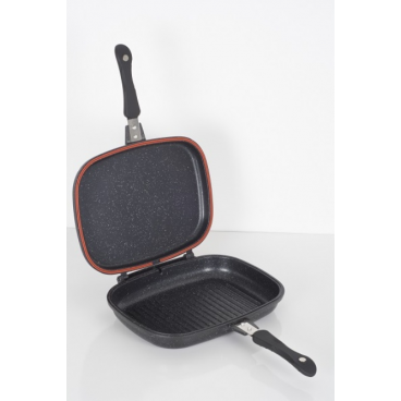 Tigaie dubla ZILAN ZLN-9522,culoare negru Diametru 30 cm, garnitura silicon rezerva