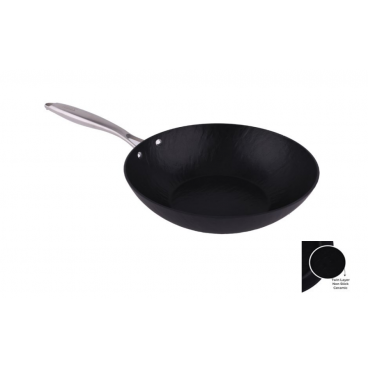 Tigaie Wok Zilan ZLN0934, Diametru 28 cm, 7 straturi de material, Maner nituit, Compatibil cuptor si masina de spalat vase