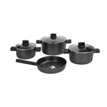 Set de oale Zilan ZLN0959 Negru, cu 7 piese, invelis din marmura si manere fine la atingere